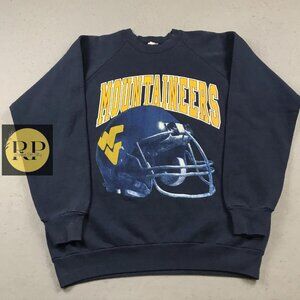 West Virginia Mountaineers navy Football Shirt Sweatshirt Retro y2k